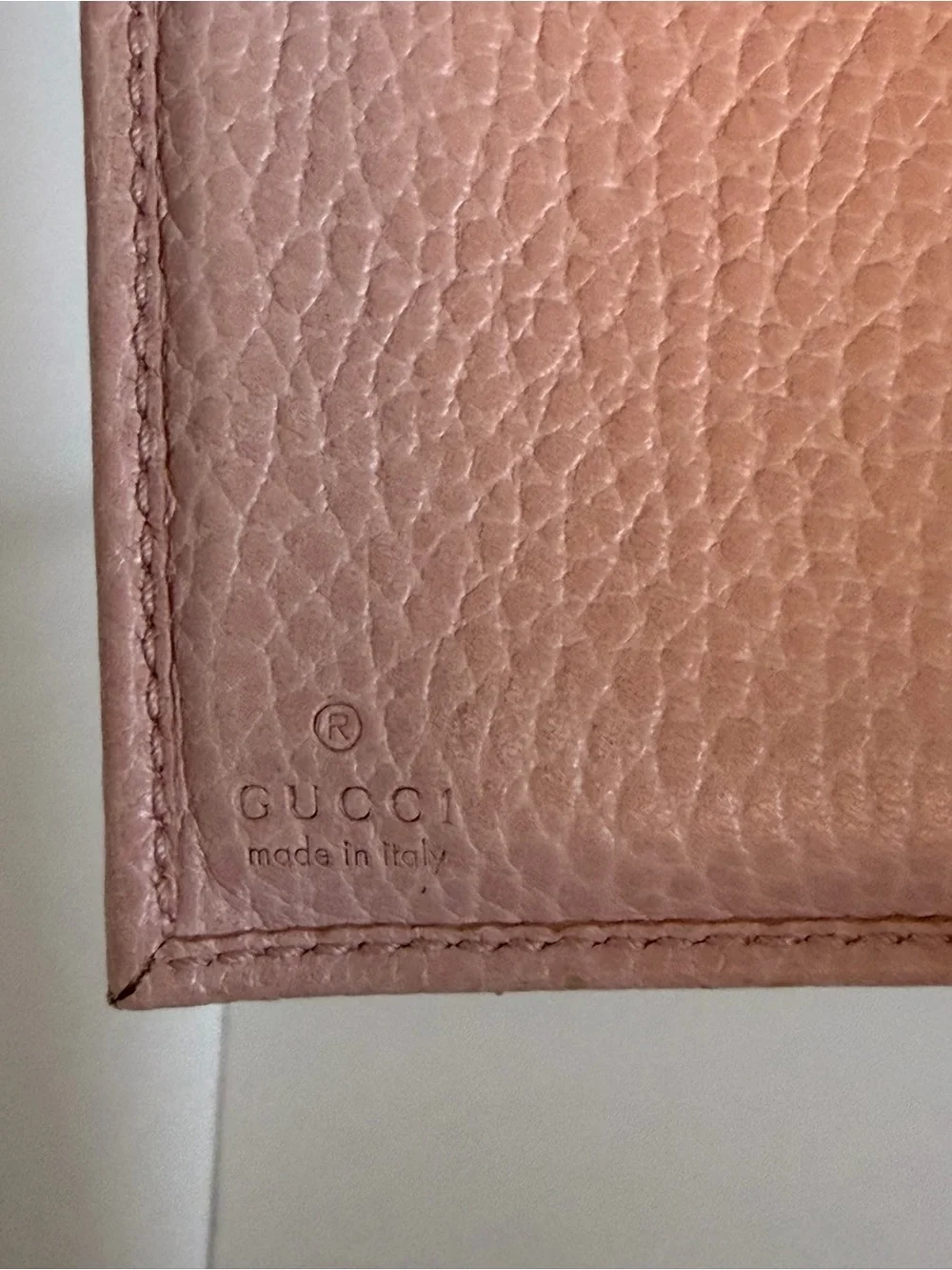 Gucci GG Marmont Pebbled Leather Wallet Blush Pink - Picture 8 of 12